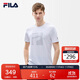 FILA斐樂(lè )官方男子短袖T恤2025夏半袖上衣印花長(cháng)絨棉男圓領(lǐng)針織套頭衫