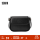 森馬（Semir）包包馬鞍包女2024新款簡(jiǎn)約純色氣質(zhì)單肩斜挎包可愛(ài)休閑通勤包 黑色90001 均碼