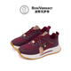 BOSIVAESACR 波斯瓦薩奇官方【男女同款】皮面加絨休閑小白鞋女2025秋冬款新款跑步輕便男 酒紅色【禮盒包裝-專(zhuān)柜】 37