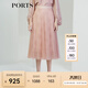 PORTS寶姿女裝夏季櫻粉色紗織半身裙長(cháng)裙LL9S009KCP002 玫瑰霧粉 S (4)
