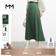 麥檬商場(chǎng)同款MM麥檬春新款通勤簡(jiǎn)約顯瘦百褶a字半身裙女5D8242701 森林綠 S