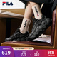 斐樂(lè )（FILA）女鞋可頌面包鞋老爹鞋運動(dòng)鞋新款厚底鞋 黑/影黑灰-BD 38