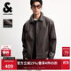 杰克·瓊斯（JACK&JONES） 男裝秋季時(shí)尚潮流美式機車(chē)仿荔枝紋PU寬松翻領(lǐng)夾克外套2253P3008
