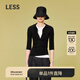 LESS夏季冰絲polo衫套頭短袖針織衫休閑修身中袖上衣2O5311350 001本黑 S