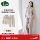 松山棉店小暖羊睡衣開(kāi)衫男女加絨長(cháng)袖7A抑菌防靜電情侶家居服套裝秋冬紅色 女士-燕麥灰 L （女士110-125斤，男士140-155斤）