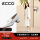 愛(ài)步（ECCO）單鞋女 倪妮同款女鞋一腳蹬粗跟正裝皮鞋高跟鞋女 型塑290943 HL 亮白色29094301002 36