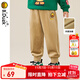 B.Duck【加絨】小黃鴨童裝兒童運動(dòng)褲男童秋季燈芯絨褲子女童休閑褲子 暖萌棕 120 cm