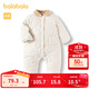 巴拉巴拉連體衣嬰兒秋冬裝外出女童寶寶哈衣爬服小翻領(lǐng)甜美時(shí)尚萌 米白10302 73cm