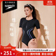 速比濤（Speedo）泳衣女電氣矩陣黑標Hero5.0鯊魚(yú)皮競速溫泉度假連體泳衣 黑/藍 34