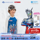 愛(ài)慕兒童（AIMER KIDS）新品奧特曼光防曬耐氯兒童泳衣套裝男童長(cháng)袖五分褲分身泳衣泳帽 藍色奧特曼局印 140