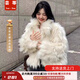 蕓蕁外套女2025新款米白色環(huán)保皮草毛毛外套女秋冬仿狐貍毛時(shí)尚加厚短 雙面加厚毛領(lǐng)米白色【升級加 厚 S 【85-100斤】