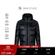 BMW STUDIO【鴨絨】寶馬男裝秋冬通勤休閑連帽羽絨夾克男 碳黑色 S