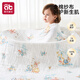 愛(ài)貝迪拉（AIBEDILA）嬰兒浴巾兒童6層純棉抑菌紗布洗澡巾速干超柔毛巾被110*110