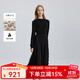 Scofield女裝舒適優(yōu)雅針織連衣裙收腰冬季新品秋冬款裙子女 黑色 M 165