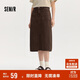 森馬（Semir）森柔牛仔|牛仔半身裙女開(kāi)叉長(cháng)裙顯腿長(cháng)秋鹽系直筒裙103524120003
