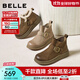 百麗（Belle）牛皮復古鞋頭擦色休閑靴女2025冬商場(chǎng)同款厚底短靴E5D1DDD5預售 棕色 39