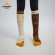 松野湃（SURPINE）兒童美利奴羊毛滑雪襪吸濕排汗保暖童趣提花中筒襪 原野黃 M