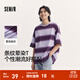森馬（Semir）短袖T恤男暈染條紋情侶裝夏季半袖上衣oversize無(wú)性別個(gè)性潮 紫色調00377 XS