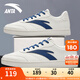 安踏男鞋活力板鞋冬季低幫薄底皮面防潑水小白鞋男休閑鞋學(xué)生運動(dòng)鞋子 【薄底高性?xún)r(jià)比-活力】象牙白/碧城藍-3 40