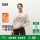 森馬（Semir）[商場(chǎng)同款]女oversize發(fā)熱抗菌2024冬季繡花抓絨上衣101724116004