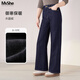 MsShe【雙芯紗&加絨】大碼女裝秋冬裝胖mm顯瘦直筒闊腿牛仔褲加長(cháng)褲子 水晶絨-原牛色現貨 5XL