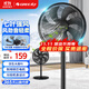 格力（GREE）家用臥室臺地兩用七葉大風(fēng)量落地電風(fēng)扇 客廳立式搖頭轉頁(yè)扇對流循環(huán)換氣扇機械式電扇 FD-35X65h7(升級加大款-黑色)