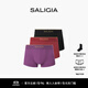 SALIGIA希臘之源系列豐稔藤葉140S超細天絲莫代爾男士平角內褲 【藤葉紫+醇釀紅+秘典黑】 3條 L