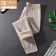 莫代爾男士保暖褲純棉冬季加絨加厚德絨秋褲青少年線(xiàn)褲加長(cháng)棉毛褲絨褲子 淺灰 【加絨加厚】 M 100-120斤