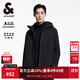 杰克·瓊斯（JACK&JONES）可拆卸抓絨內膽百搭潮保暖舒適上衣兩件套寬松棉服男裝225109016 E43純黑色 L