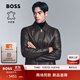 BOSS博斯【羊皮革】 25年冬季新款帶拉鏈常規合身皮衣夾克 244-巧克力色 XL (52)