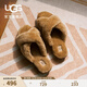 UGG春季女士時(shí)尚舒適純色輕便交叉帶厚底露趾休閑毛毛拖鞋1107955 CHE | 栗色 38