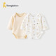 童泰（TONGTAI）嬰兒包屁衣春秋季純棉寶寶連體衣新生兒衣服三角哈衣爬服卡其59cm