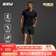 2XU Aero系列 短袖t恤男寬松休閑圓領(lǐng)運動(dòng)夏季跑步速干透氣吸汗上衣 黑/銀反光 M