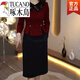 啄木鳥(niǎo)（TUCANO）新品高端磨毛精紡時(shí)尚氣質(zhì)假兩件2025秋冬新款連衣裙胖mm大碼顯瘦 酒紅色連衣裙旗艦款 L _建議95-110斤
