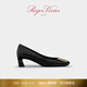 Roger Vivier/RV女鞋Trompette粗跟方扣大象灰婚鞋 黑色 37