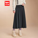IEF/愛(ài)依服2025冬季新款日常百搭時(shí)尚通勤休閑溫柔氣質(zhì)百褶單裙 深灰 L