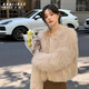 菲司爾特2025秋冬新款仿狐貍毛皮草外套女時(shí)尚洋氣毛毛短款外套小香風(fēng)大衣 奶茶杏色 內里加棉 S 【適合80-95斤】