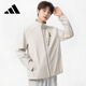 阿迪達斯（adidas）男裝潮流訓練跑步立領(lǐng)休閑運動(dòng)外套KG8971 礬土棕 S