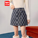 IEF/愛(ài)依服半身裙2025秋冬新款韓版英倫風(fēng)通勤百搭顯瘦格子A裙 灰藍格 M