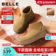 百麗（Belle）復(fù)古絨面勃肯鞋女2025冬新商場同款厚底加絨休閑短靴E6F1DDD5預(yù)售 棕色-厚絨 37