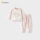 童泰（TONGTAI）寶寶套裝秋冬季兒童衣服男女童米粒絨內衣睡衣家居服粉色120cm
