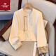 俞兆林外套女春秋新中式國風(fēng)2025新款女裝感個(gè)性百搭唐裝女士外套 杏色 M 100-110斤
