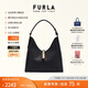 芙拉（FURLA）【同價(jià)11.11】GOCCIA牛皮中號女士手提單肩包腋下包HOBO包流浪包 黑色