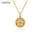 AJIDOU阿吉豆項鏈女國風(fēng)設計感羅盤(pán)鎖骨鏈輕奢復古吊墜短頸鏈時(shí)尚百搭