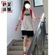 芭芙達妮跑步籃球運動(dòng)短褲女2025夏新款寬松休閑美式復古中褲高腰五分褲子 黑色 S
