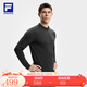斐樂(lè )官方男子針織長(cháng)袖上衣2025冬季新款健身運動(dòng)加絨基礎長(cháng)T 深黑-BK L 175/96A/L