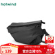 熱風(fēng)（Hotwind）秋季新款男士涂層功能帥氣斜挎包純色戶(hù)外運動(dòng)單肩腰包 01黑色 F