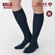 無(wú)印良品（MUJI）男女通用 合腳直角 襪口無(wú)橡筋高筒襪長(cháng)筒襪25年秋季新品DAH02A5A 深藏青色 S (23-25cm/36-40碼)