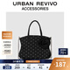 URBAN REVIVO2025秋季新款女士花朵波點(diǎn)手提斜挎包UAWB50262 黑色