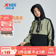 特步（XTEP）兒童童裝三防絲光絨外套連帽輕暖跑步風(fēng)雨衣 沙茶綠 175cm